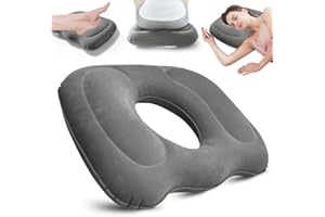 LYPPUL Inflatable Donut Pillow, Hemorrhoid Cushion, Inflatable Seat Cushion, Donut Cushion for For Low Back Pain, Bedsores, Hemorrhoids, Sciatica (Gray)