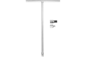 Keenso Clé à Douille à Poignée en T, clé à Poignée en T D'entraînement 3/8 Pouces avec Adaptateurs 1/4 Pouces 1/2 Pouces, économie D'effort, Support de Douille à Poignée en T en Acier