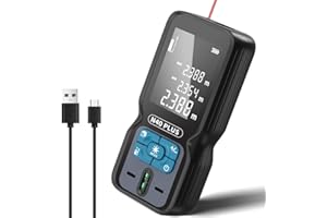 Télémètre REVASRI Professionnel, Télémètre Laser 70M avec Niveau à Bulle M/in/Ft Télémètre Laser Rechargeable USB pour Distance/Zone/Volume/Pythagore/Continu