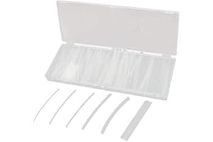 Yakamoz 150pcs 2:1 Polyolefin Clear Heat Shrink Tubing Tube Sleeving Wire Kit Case Clear, 6 Sizes