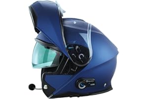 ViPER RSV191 Flip up Motorcycle Helmet with Blinc Bluetooth - Modular Double Visor Motorbike Helmets - Microphone Dual Speaker for Hands & Noise Free Automatic Answering ECE/ACU Gold Approved