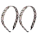 sourcingmap® Textil Geflochten Wellen Haarband Haarreifen Stirnband Ornament 2 STÜCK