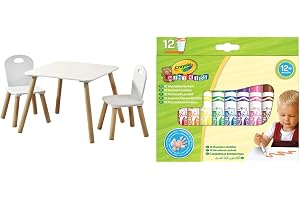 Kesper 17712 tavolino Per Bambini Con 2 sedie, color Bianco, 3 Unità, 8000 g