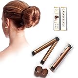HS Pure High Quality Fashion Women Magic Hair Bun Maker Tool - For Donut, Doughnut, Bun, French Twist - Girls School Hair Styling Curler - Curling DIY Clip - For Party Wedding Yoga Running Dancing Work and Daily Life (Light Coffee)