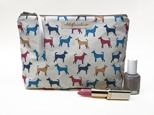Dog Print Makeup or Cosmetics Bag, Old Flour House