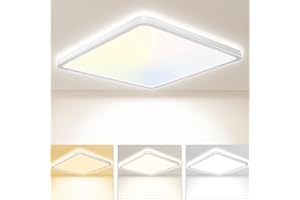 Seruno X Plafoniera Soffitto 29CM, 24W 3200LM Lampada da Soffitto 6000K/4000K/3000K IP54 Impermeabile Quadrata Piatta Plafoniere Moderno Sottile per Soggiorno Bagno Cameretta Cucina Balcone Ufficio