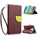 Produktbild LG G4 Lederoptik PU Leder Hülle (Frei 2 in 1 Ball Touch Pen) CaseHome Nature Blatt Etui Magnetverschluss Stil PU-Leder Brieftasche [Standfunktion] Deckel Klapptasche Schale Flip Foliant Schützende Haut Hüllen Mit Wallet Kartenfach Magnetverschluss Standfunktion Handytasche Taljereep Lanyard Strap Tragen Folio Tasche Schutzhülle(Braun Color)