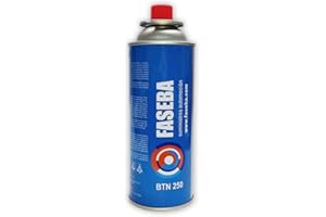 FASEBA 1 Unidad de Cartucho de Gas para Camping CP250 227 g con sistema de seguridad. Ideal para cocinas portátiles, sopletes, hornillos quemadores. bombona camping gas portátil, cartucho camping gas.