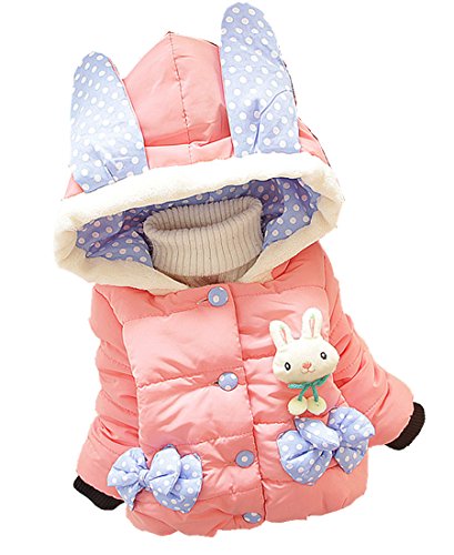 Sallyshiny Baby Girl Rabbit Coat Jacket Hoodie Child Winter Warm Clothing Outfit Snowsuit Outwear (18-24 Month)