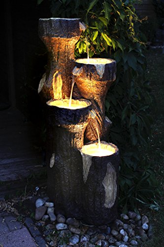 Gartenbrunnen „Baumstamm“ 120 cm mit LED Beleuchtung Springbrunnen Brunnen NEU - 6