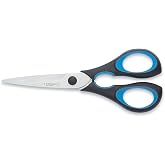 3 Claveles Ergo Kitchen Scissors, 20 cm/8 Inches, Black/Blue Handle, Stainless Steel for Food Cuts, Packaging