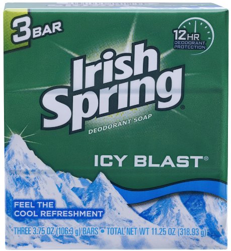 Irish Spring IcyBlast Cool Refreshment Deodorant Soap 113 g 3-Count Soap
