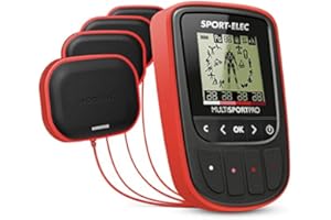 Sport-ELEC Multisport Pro - Elettrostimolatore Muscolare Completo Multiprogramma, Rosso, 130x70x20 mm