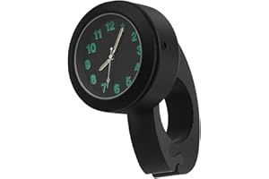 TNSLAND orologio per moto, orologio da moto a bagliore notturno per manubrio con staffa impermeabile in lega di alluminio per manopole da 22-25 mm (nero)