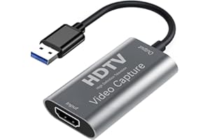 HOUKIG Video Capture Card, 4K HDMI to USB Video Audio Capture Device, Plug and Play，1080P HD 30fps Broadcast Live and Record Video Audio Grabber for Gaming, Teaching, Streaming, Video Conference