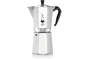 Bialetti - Moka Express: Icónica Cafetera Italiana para Espresso, Auténtico Café Italiano, Cafetera Moka 12 Tazas (670 Ml), Aluminio, Plata