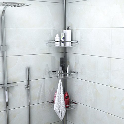 Lifewit Estante De Baño,Rinconera Estantería Ducha,Ajustable Con Palo Y