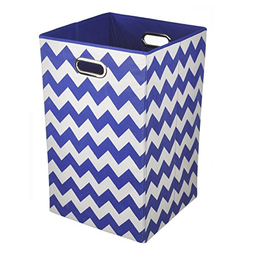 Modern Littles Chevron Folding Laundry Basket (Bold Blue)
