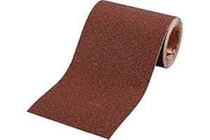 Kwb Rotolo di carta abrasiva 5 m x 115 mm in corindone con grana 80, incollaggio in resina sintetica e retro in carta rinforzata per levigatura grossa di legno e metallo