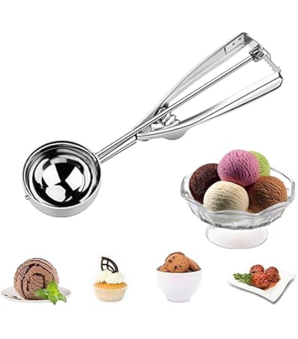 APS Portionierer Ca. 22,5 X 6 Cm, Diametro 5,3 Cm, 1/20 L In Acciaio Inox Lucido Con Molla In Acciaio Inox Ideale Per Gelato, Puerree, Riso, Etc