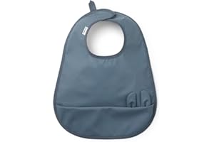 Elodie Details Bavoir Bébé Imperméable Souple Récupérateur - Design Scandinave - Tender Blue Bunny, Bleu
