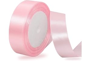 IMSOLDECOR Satinbands Hellrosa 25mm Breit, 23 Meters Geschenkband Hellrosa Schleifenband für Geschenkverpackungen, DIY-Basteleien, Blumensträuße, Nähprojekte, Schleifenherstellung