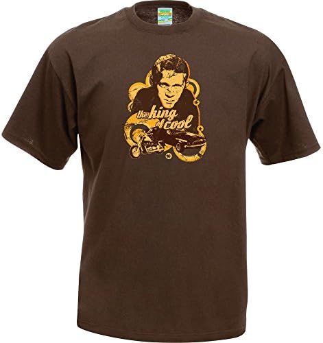Steve Mcqueen The King Of Cool T-Shirt - Small Chocolate