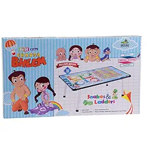 Kirat Chota bheem Multipurpose Folding Table with Ludo and Snakes & Ladder Game for Kids.