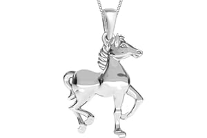 GOLDENE HUFEISEN GH* Kids Pendentif cheval + chaîne 38-50 cm en argent 925 véritable pour fille et enfant