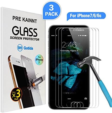 Screen Protector Glass,3Pack iPhone 7 6S 6 4.7inch Screen Protector Glass, Kainnt iPhone 7 Tempered Glass Screen Protector for Apple iPhone 7, iPhone 6S, iPhone 6