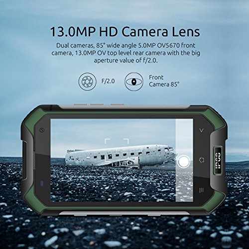 Blackview 4G T  l  phone Portable   tanche  BV6000S IP68 Smartphone Antichoc et Antipoussi  re  D  bloqu   T  l  phone 2 Go RAM   16Go ROM avec Appareil Photo 8MP   2MP  Doube SIM Mico NFC GLONASS  Verts