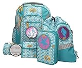  Loop Eco- CHOOL-MOOD Juego de Bolsos Escolares Turquesa Emily 32 cm x 42 cm x 20 cm