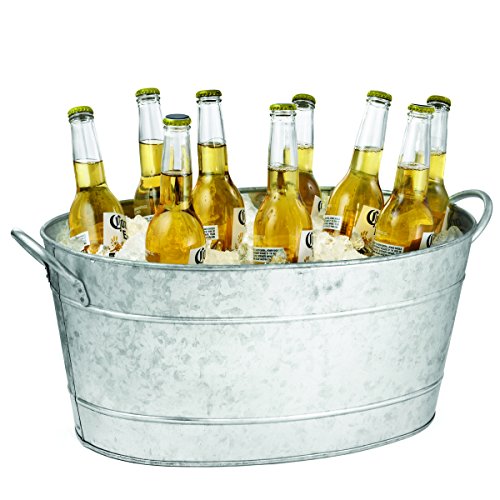 TablecraftOval Beverage Tub, Galvanized Steel, 48 x 35.5 x 23 cm/21 Litre