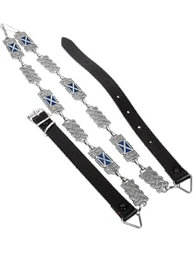 I Luv LTD Celtic Criss Cross-Rect. Knot Chain Belt Saltire Flag - Antique