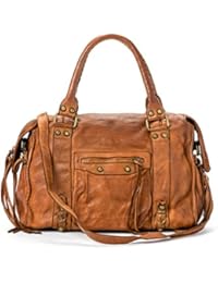 Ira del Valle, Bolso para mujer, Piel genuina, Vintage, Modelo Dallas, Made in Italy