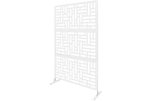 XUEMANSHOP Paravent, 120 x 40 x 190 cm dekorativ rumsavdelare med stativ, metall, för terrass, gård, bakgård, balkong