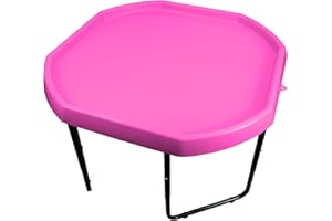 SIMPAHOME Children's Plastic Sand & Water Mixing Play Tray - DARK PINK - 70cm x 70cm & Height Adjustable Stand.