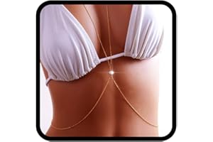 Flovel Strass Corps Chaîne Or Brillant Poitrine Chaîne Cristal Rave Discothèque D'été Bikini Chaînes Bijoux pour Femmes et Filles