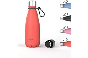 Daikoku Botella Agua Acero Inoxidable - Botella Termica 350ml - Bebidas Frías 24 Horas y Calientes 12 Horas - Botella Agua Antigoteo - Doble Pared Libre de BPA - Naranja