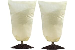 LONNALEE Garden Fleece Plant Frost Protection 2 Packs 60x80cm,Plant Covers For Winter,Protect Plant From Being Damaged,Bad Weather Or Pests,Medium Plant Covers For Olive Tree Potted Palms Shrub (60*80cm)