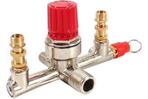 Mdurian Tubo de Salida Doble Aleación Piezas Bomba la válvula reguladora presión del Interruptor del compresor de Aire Soporte Ajuste Controlar Ajustable