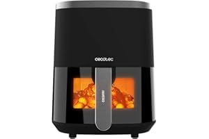 Cecotec Friteuse à Air sans Huile de 4 L avec Fenêtre Cecofry Fantastik Window 4000. Air Fryer. 1400 W, 9 Menus, Contrôle Tactile, Technologie PerfectCoo, 80-200ºC, Temps Ajustable