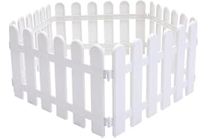 CABILOCK 5pcs Christmas Tree Fences White Picket Enclosure Picket Fence Border Xmas Tree Decorative Fences for Home Wedding Party, 12 Inches