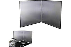 KIZMIQ Plaque Anti Projection Cuisine Pliable, Protection D'écran Anti-éclaboussures, Garde d'huile en Acier Inoxydable, Facile à Nettoyer(Size:45 * 50cm)