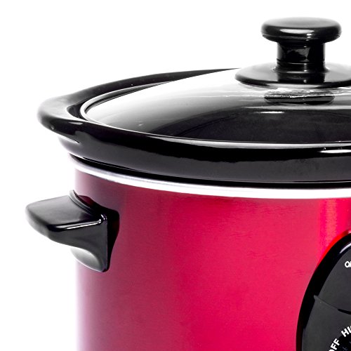 Andrew James – 1,5L Premium Schongarer In Rot – Mit Sicherheitsglas und Entnehmbarer Innerer Keramikschüssel – 3 Temperaturstufen - 4