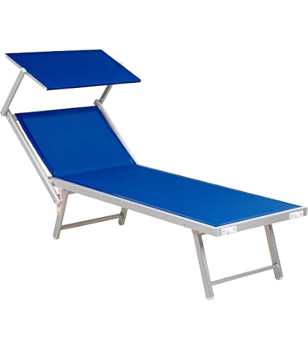 Brandina Pieghevole Leggera In Oxford 600D Con Struttura In Metallo - Per Campeggio, Spiaggia, Piscina - Azzurro