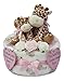 Sibling New Baby Sister / Big Sister One Tier Pink Giraffe Nappy Cake Baby Gift with FREE UK Delivery