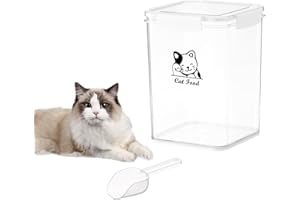 APITOS Cat Food Storage Containers,4.2L Airtight Pet Food Storage Container with Buckle Lid,Portable Cat Biscuit Container with Scoop,for Dogs,Birds, Cats,Grain,Outdoor-BPA Free