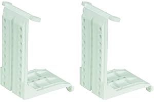 Hettich 9219926 adapter do dachu (1 para, okucie do montażu profili drzwi przesuwnych, obciążenie 50 kg/para, tworzywo sztuczne białe, dla większej przestrzeni do przechowywania)