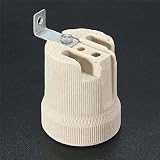 Material: cerámica. Tornillo E27 de cerámica de porcelana para bombilla